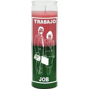 Red and green job candle with image. Red and green job candle with image.