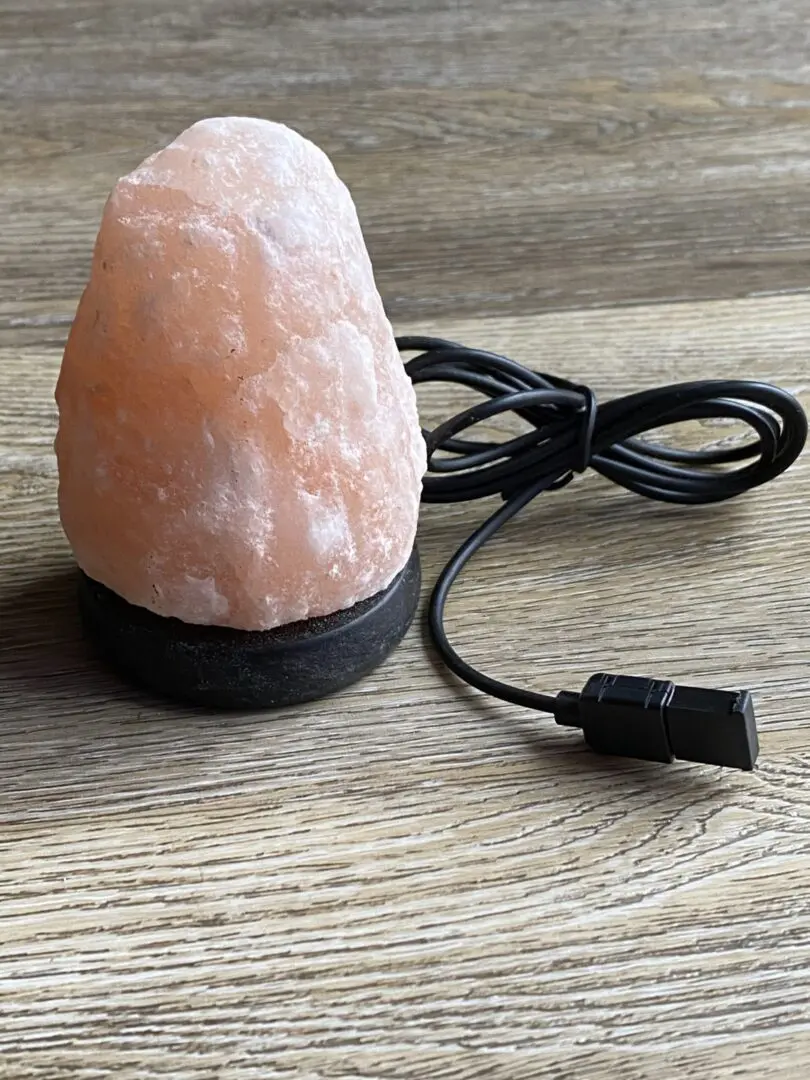 Pink Himalayan salt lamp with cord. Pink Himalayan salt lamp with cord.