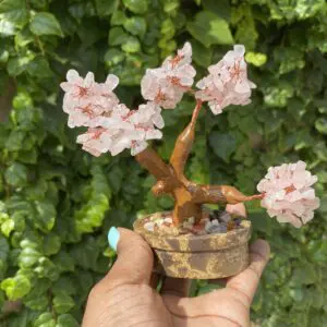 Rose quartz crystal bonsai tree.
