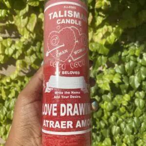 Red love drawing candle for attraction.