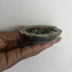 A person holding an object in their hand.