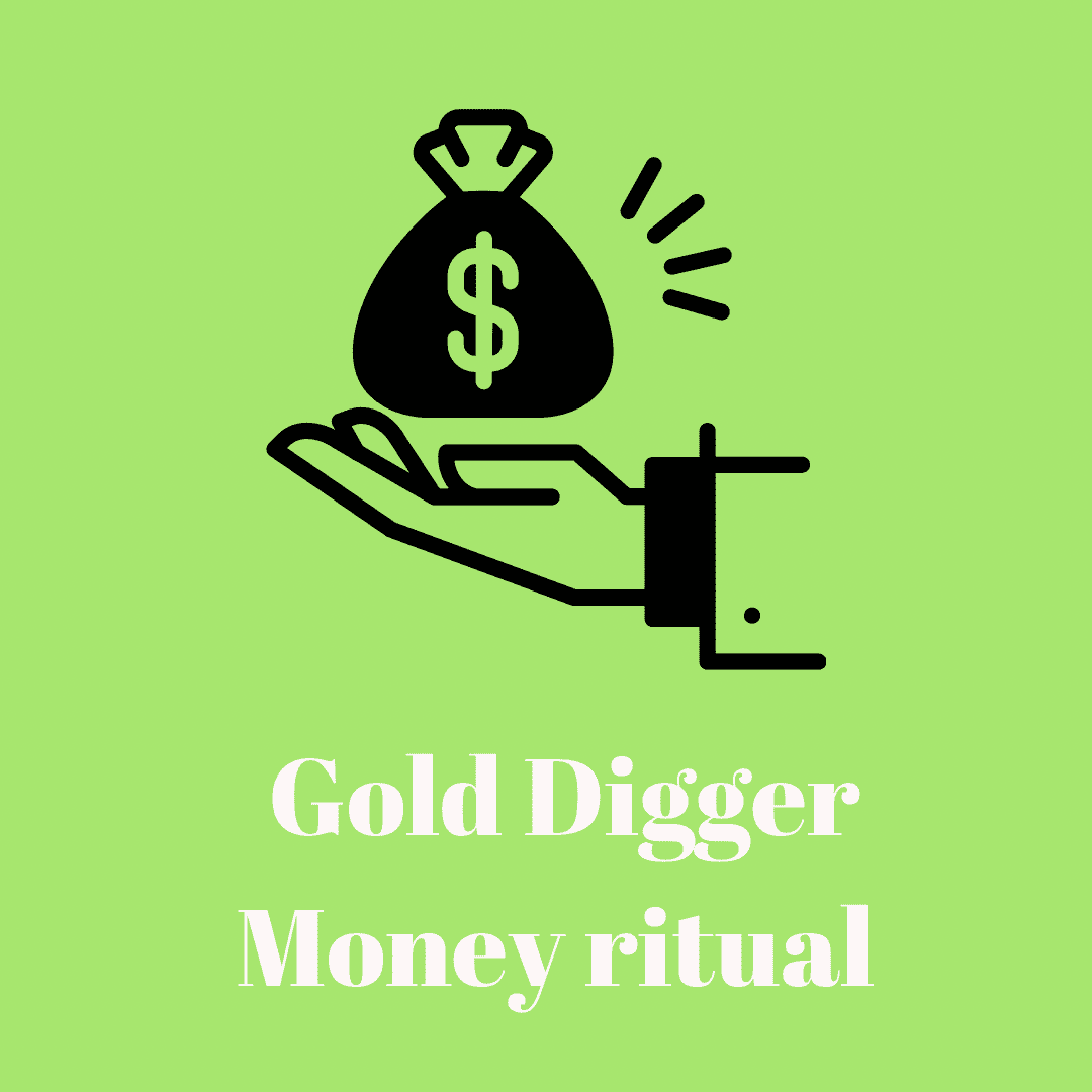 A hand holding a bag of money with the words gold digger on it. A hand holding a bag of money with the words gold digger on it.