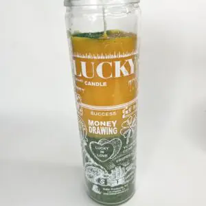 A candle that is sitting on the table.