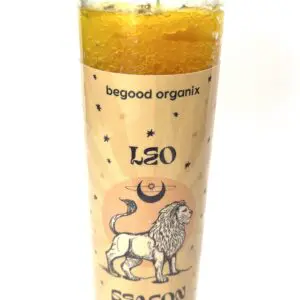 A candle that is sitting on top of a table.