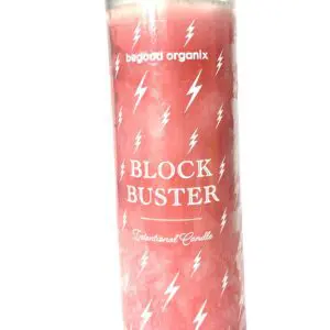 A candle that is sitting on the floor.