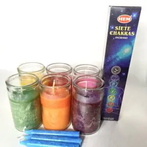 A set of six candles and two sets of three candles.