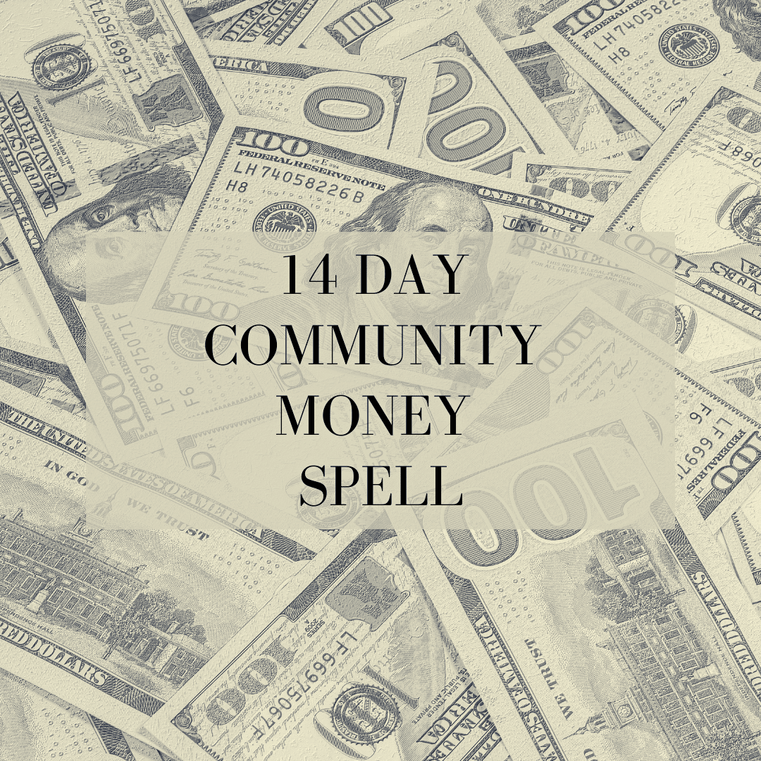 A pile of money with the words " 1 4 day community money spell ". A pile of money with the words " 1 4 day community money spell ".