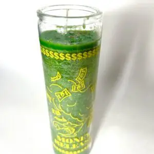 A candle that is sitting on the table.