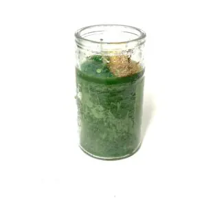 A candle that is sitting on the table.