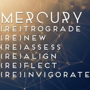 Mercury retrograde graphic with words.