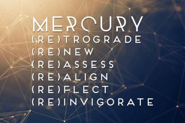 Mercury retrograde graphic with words.