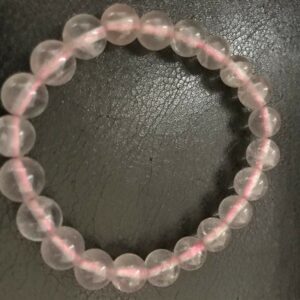 Pink and clear crystal beaded bracelet.