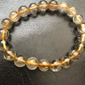 Golden rutilated quartz beaded bracelet.