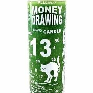 Green money drawing candle with number 13.