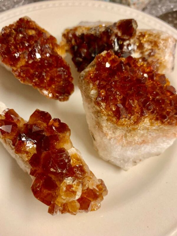 Close-up of brown and orange crystals.