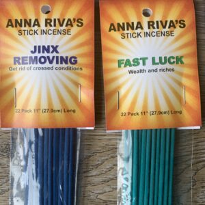 Two packs of Anna Riva's incense sticks.