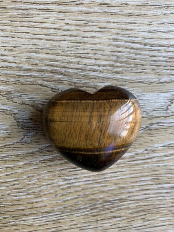 Heart shaped tiger's eye gemstone.