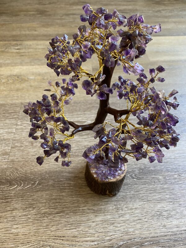 Amethyst crystal wire wrapped tree.