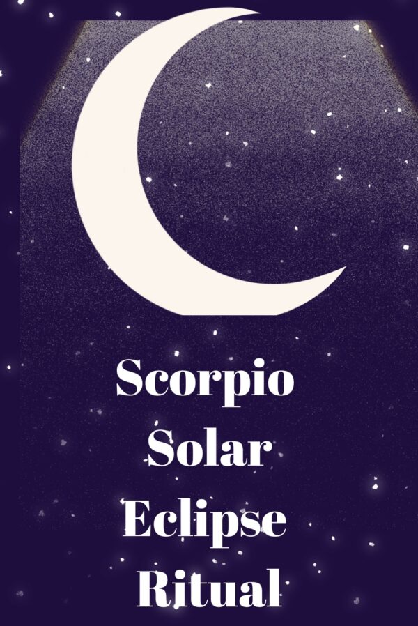 A moon with the name scorpio and solar eclipse written in it.