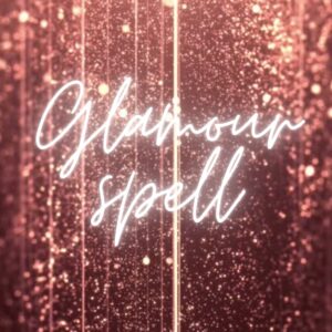 A pink background with the words " glamour spell ".