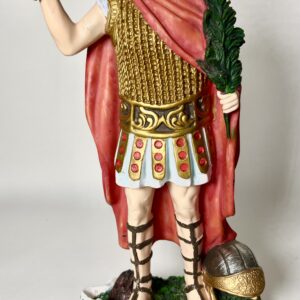 A statue of a roman soldier holding a sword.