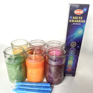 A set of six candles and two sets of three candles.