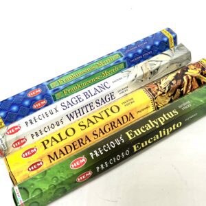 A group of different types of incense sticks.