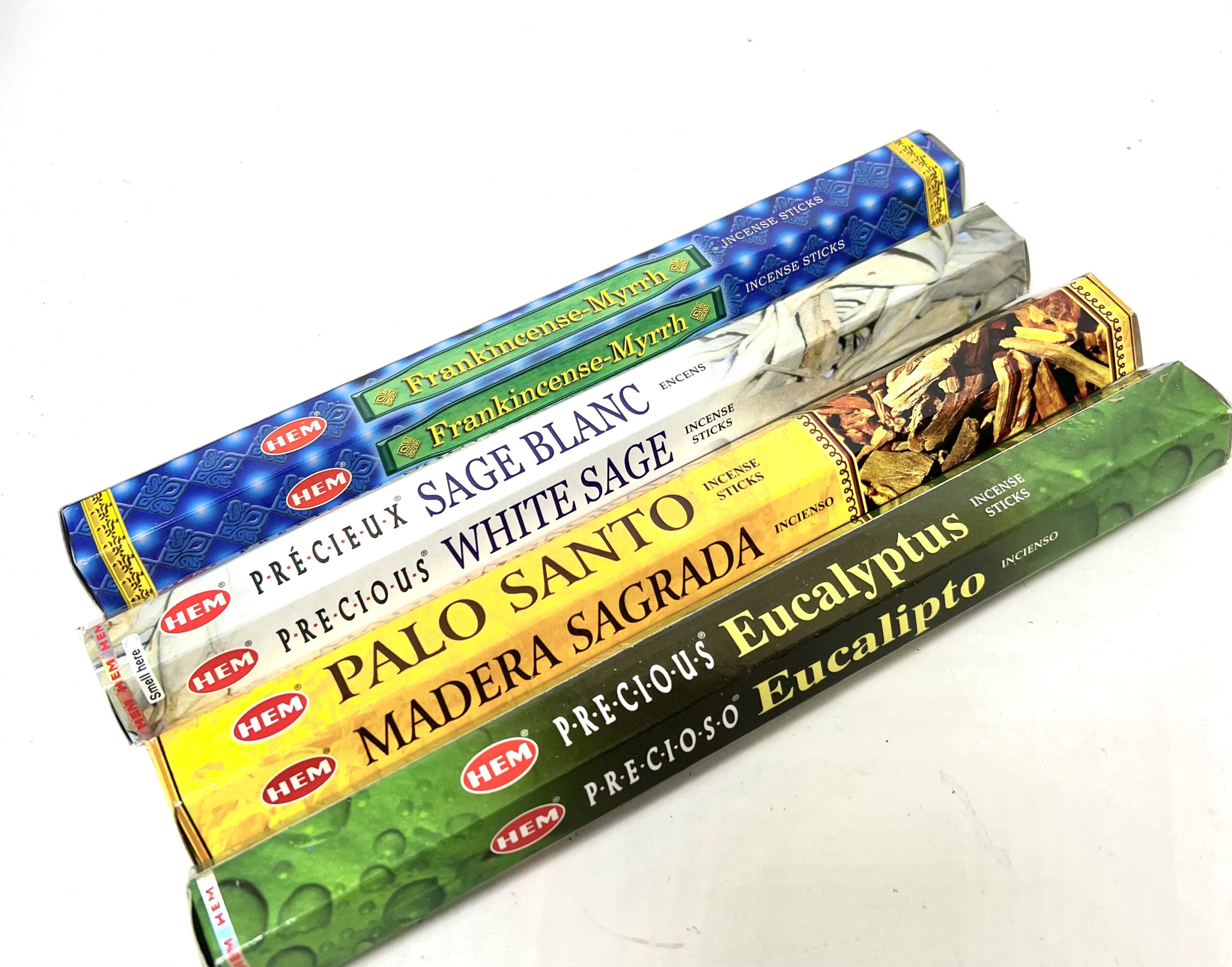 A group of different types of incense sticks.