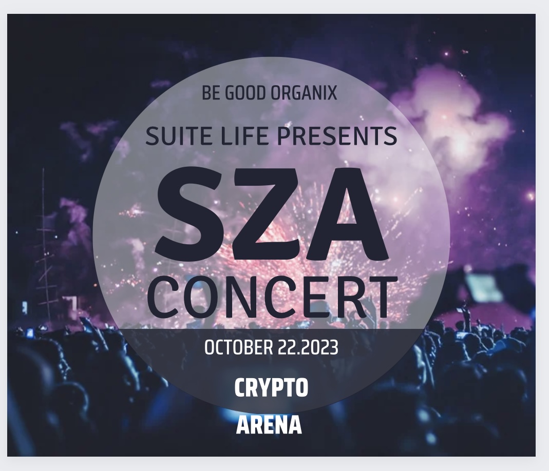 A concert poster with the words " sza concert october 2 2, 2 0 2 3 "