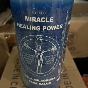 A cup of miracle healing power on top of a box.
