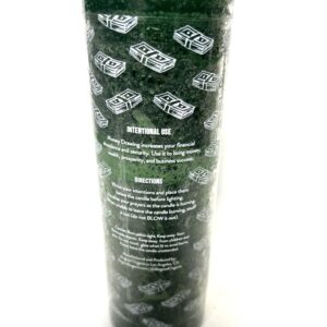 A tall glass with green lego bricks on it.