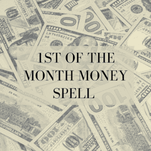 Money spell on a background of dollar bills.